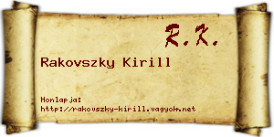 Rakovszky Kirill névjegykártya