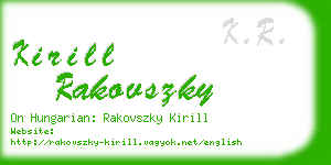 kirill rakovszky business card